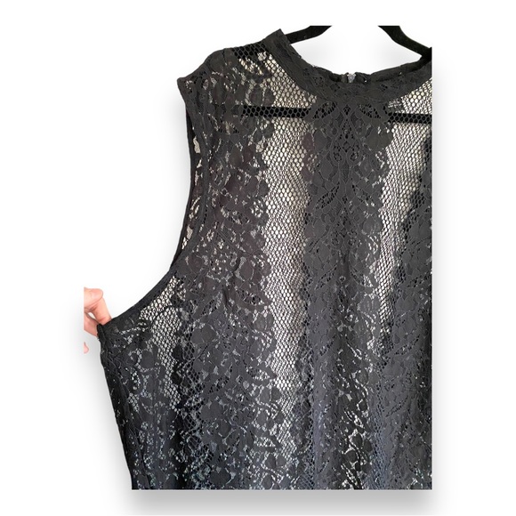 Torrid Black Lace Mock Neck Slit Side Tank Top Women’s Plus Size 5x - Picture 5 of 11